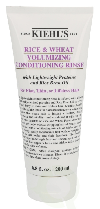 Kiehls Kiehl\'s Rice & Wheat Volumizing Conditioning Rinse 200 ml For Flat, Thin or Lifeless Hair i gruppen SKØNHED & HELSE / Hår og styling / Hårpleje / Balsam hos TP E-commerce Nordic AB (C52468)