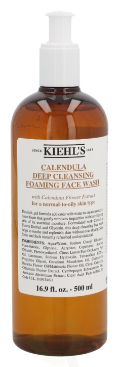 Kiehls Kiehl\'s Calendula Deep Cleansing Foaming Face Wash 500 ml For A Normal-To-Oily Skin Type i gruppen SKØNHED & HELSE / Hudpleje / Ansigt / Rengøring hos TP E-commerce Nordic AB (C52478)