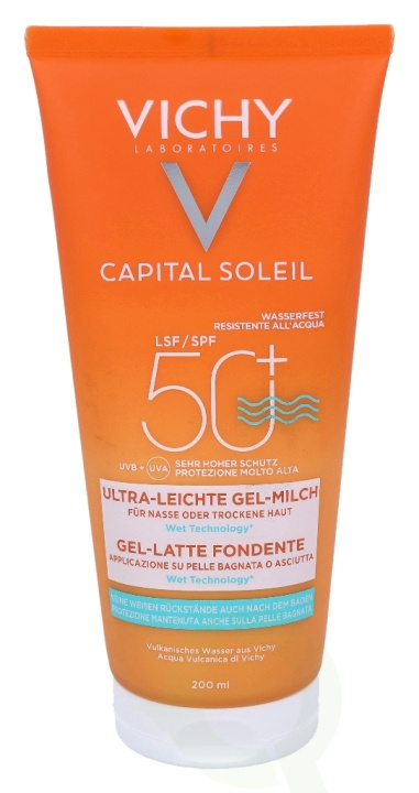 Vichy Ideal Soleil Ultra-Melting Milk Gel SPF50 200 ml Wet Or Dry Skin Application i gruppen SKØNHED & HELSE / Hudpleje / Tanning / Solbeskyttelse hos TP E-commerce Nordic AB (C56632)