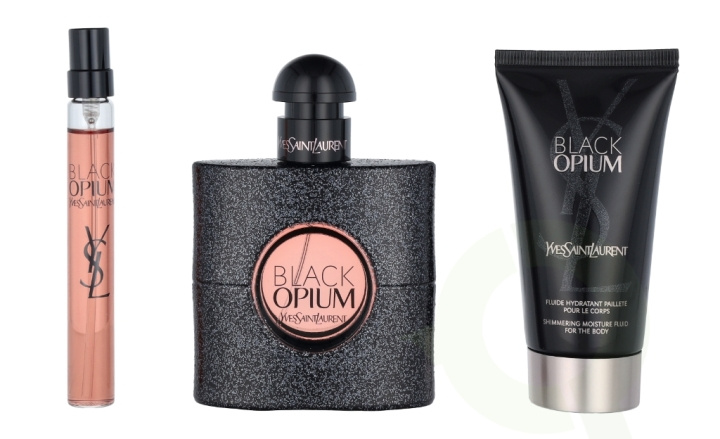 Yves Saint Laurent YSL Black Opium Giftset 110 ml Edp Spray 50ml/Edp Miniature 10ml/Body Lotion 50ml i gruppen SKØNHED & HELSE / Gaveæske / Gaveæske til hende hos TP E-commerce Nordic AB (C56824)