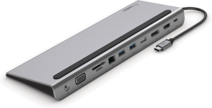 Belkin USB-C 11-in-1 Multiport - dockningsstation i gruppen COMPUTERTILBEHØR / Bærbare computere og tilbehør / Docking stationer hos TP E-commerce Nordic AB (C57688)