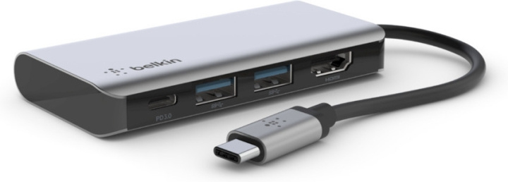 Belkin USB-C 4 in 1 Multi-Port - adapter i gruppen COMPUTERTILBEHØR / Bærbare computere og tilbehør / Docking stationer hos TP E-commerce Nordic AB (C57716)