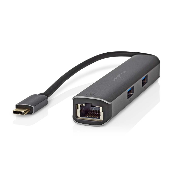 Nedis USB Multi-Port Adapter | USB 3.2 Gen 1 | USB-C™ Han | HDMI ™ -udgang / RJ45 Hun / 3x USB-A Hun | 5 Gbps | 0.20 m | Runde | Guldplateret | PVC | Antracit | Box i gruppen COMPUTERTILBEHØR / Bærbare computere og tilbehør / Docking stationer hos TP E-commerce Nordic AB (C57838)