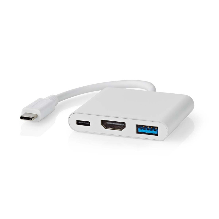 Nedis USB Multi-Port Adapter | USB 3.2 Gen 1 | USB-C™ Han | HDMI ™ -udgang / USB-A Hun / USB-C™ Hun | 5 Gbps | 0.10 m | Runde | Nikkelplateret | PVC | Hvid | Box i gruppen COMPUTERTILBEHØR / Bærbare computere og tilbehør / Docking stationer hos TP E-commerce Nordic AB (C57850)