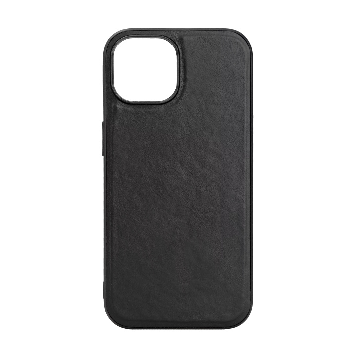 Essentials iPhone 15 Leather Mag back cover, TPU frame, magnet, black i gruppen SMARTPHONES & TABLETS / Mobil Beskyttelse / Apple / iPhone 15 hos TP E-commerce Nordic AB (C59565)