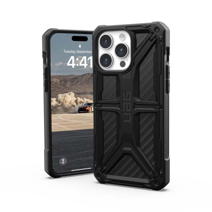 Urban Armor Gear iPhone 15 Pro Max Monarch - Carbon Fiber i gruppen SMARTPHONES & TABLETS / Mobil Beskyttelse / Apple / iPhone 15 hos TP E-commerce Nordic AB (C59826)