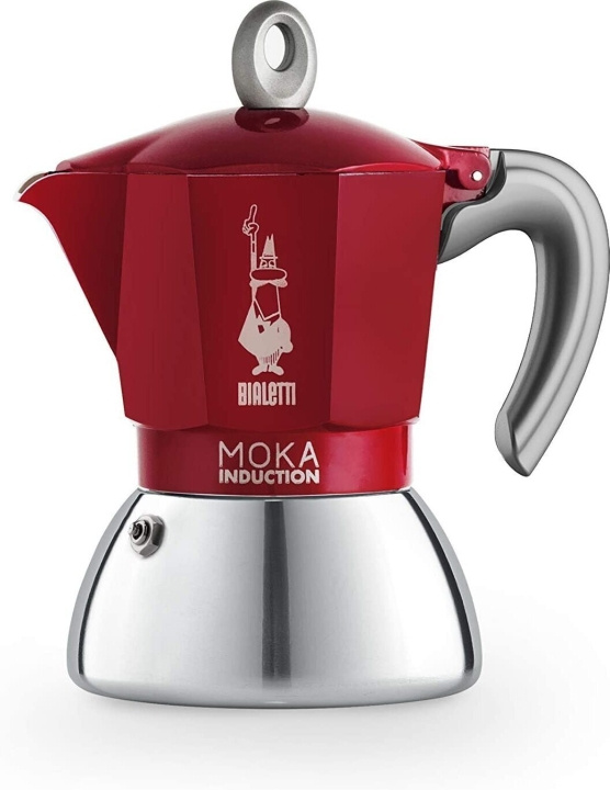 Bialetti Moka Induktion röd, 6 koppar i gruppen HJEM, HUS & HAVE / Husholdningsapparater / Kaffe og espresso / Kaffemaskiner hos TP E-commerce Nordic AB (C60161)