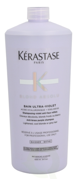 Kerastase Blond Absolu Bain Ultra-Violet Shampoo 1000 ml Anti-Brass Purple Shampoo, Lightened, Cool Blonde Or Grey Hair i gruppen SKØNHED & HELSE / Hår og styling / Hårpleje / Shampoo hos TP E-commerce Nordic AB (C60394)