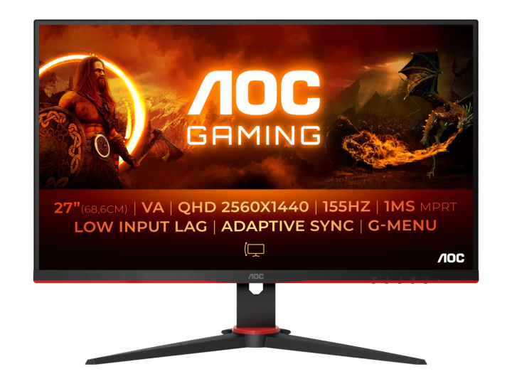 AOC Gaming Q27G2E/BK 27 2560 x 1440 (2K) HDMI DisplayPort 155Hz i gruppen COMPUTERTILBEHØR / Monitor / Monitorer hos TP E-commerce Nordic AB (C60405)