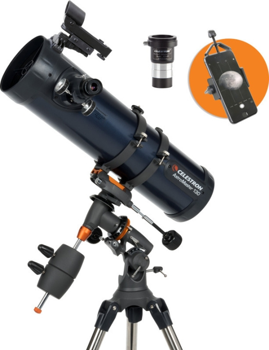 Celestron ASTROMASTER 130EQ stjärnteleskop + telefonadapter och T2-Barlow-lins i gruppen SPORT, FRITID & HOBBY / Friluftsliv / Kikkerter hos TP E-commerce Nordic AB (C60879)