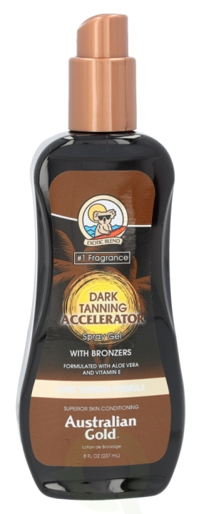 Australian Gold Accelerator Spray Gel 237 ml Dark Tanning + With Bronzers / Aloe Vera + Vitamine / Dark tanning Formula i gruppen SKØNHED & HELSE / Hudpleje / Tanning / Solbeskyttelse hos TP E-commerce Nordic AB (C61849)