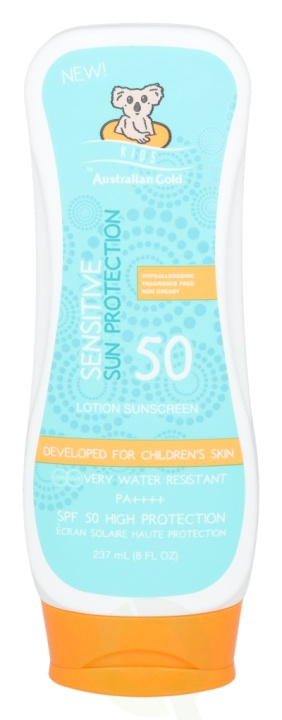 Australian Gold Sensitive Lotion Kids SPF50 237 ml High protection i gruppen SKØNHED & HELSE / Hudpleje / Tanning / Solbeskyttelse hos TP E-commerce Nordic AB (C61852)