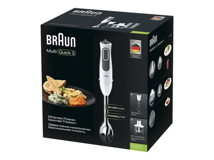 Braun Multiquick 3 MQ 3135 Sauce Stavblender Turbofunktion Hvid/grå i gruppen HJEM, HUS & HAVE / Husholdningsapparater / Foodprocessor og køkkenassistenter / Stavblender hos TP E-commerce Nordic AB (C62069)