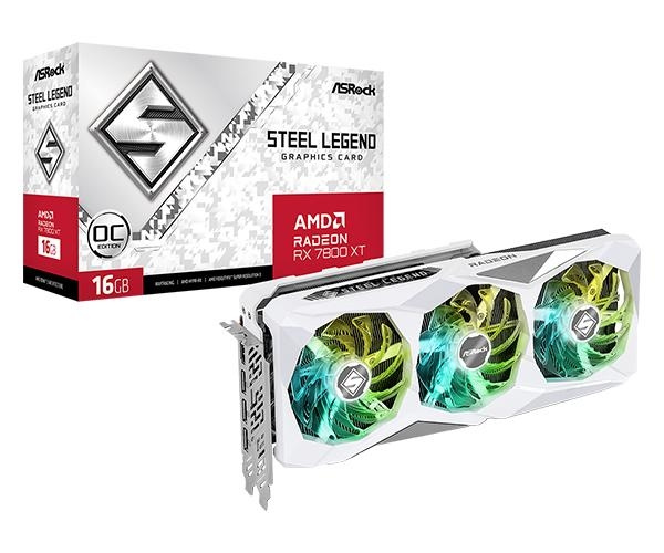 ASRock Steel Legend Radeon RX 7800 XT 16GB OC 16GB i gruppen COMPUTERTILBEHØR / Computerkomponenter / Grafikkort hos TP E-commerce Nordic AB (C62676)