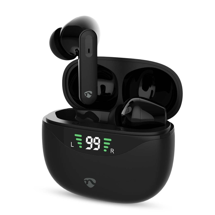 Nedis Fuldt Trådløse hovedtelefoner | ANC (Active Noise Cancelling) | Bluetooth® | Maksimal batteritid: 30 timer | Touch Control | Opladningsholder | Trådløs opladningsetui | Indbygget mikrofon | Understøtter stemmestyring | Sort i gruppen HJEMMEELEKTRONIK / Lyd & billede / Hovedtelefoner & Tilbehør / Hovedtelefoner hos TP E-commerce Nordic AB (C64440)