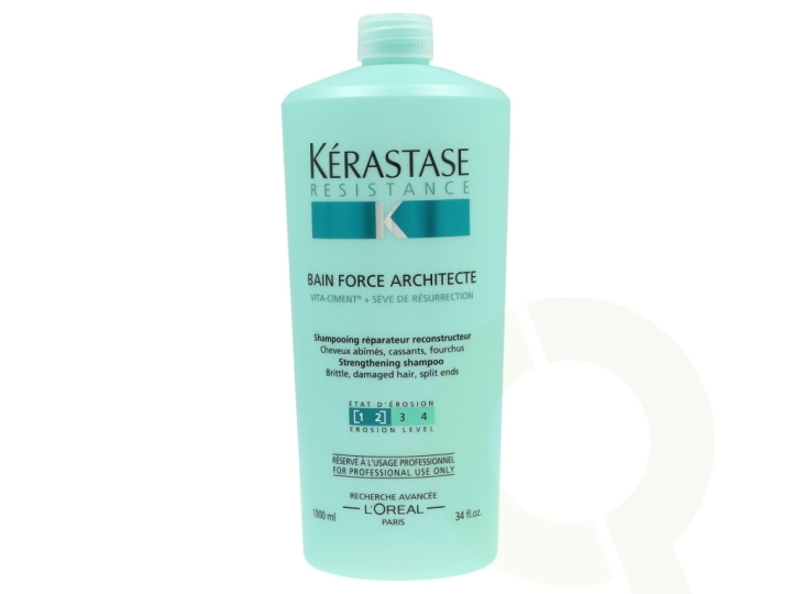 Kerastase Resistance Bain Force Architecte Shampoo 1000 ml Brittle, Damaged Hair, Split Ends i gruppen SKØNHED & HELSE / Hår og styling / Hårpleje / Shampoo hos TP E-commerce Nordic AB (C64691)