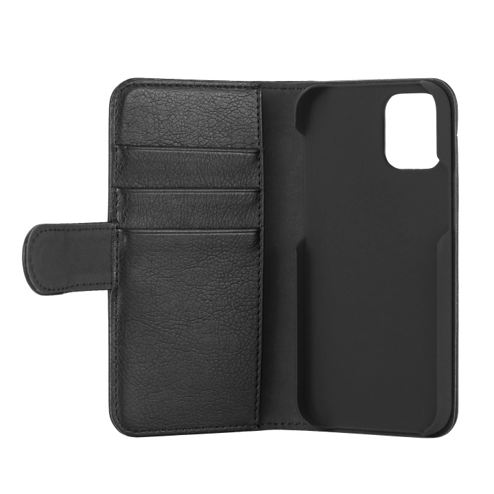 Essentials iPhone 12 mini, PU wallet, 3 cards, black i gruppen SMARTPHONES & TABLETS / Mobil Beskyttelse / Apple / iPhone 12 Mini hos TP E-commerce Nordic AB (C65192)