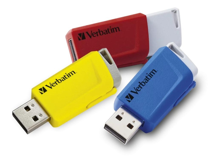 Verbatim Store N Click USB 3.0 3x 16GB red, blue & yellow i gruppen HJEMMEELEKTRONIK / Lagringsmedier / USB-flash drev / USB 3.0 hos TP E-commerce Nordic AB (C65243)