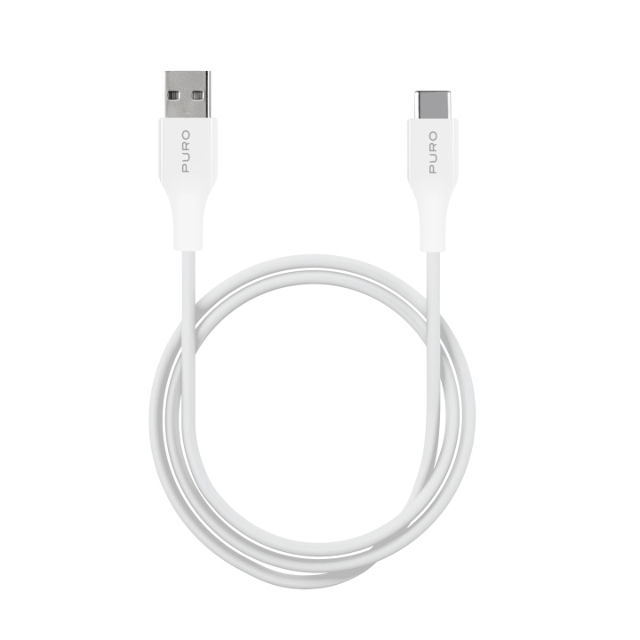 Puro USB-A - USB-C kabel, 1m, vit i gruppen COMPUTERTILBEHØR / Kabler og adaptere / USB / USB-C hos TP E-commerce Nordic AB (C65271)