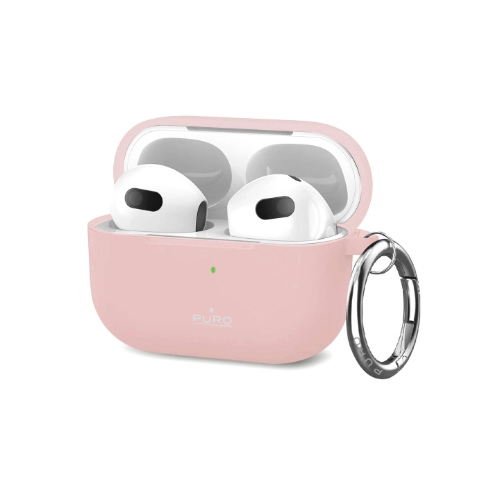 Puro Apple Airpods 3 Icon Case w/hook, Rose i gruppen HJEMMEELEKTRONIK / Lyd & billede / Hovedtelefoner & Tilbehør / Tilbehør hos TP E-commerce Nordic AB (C65295)