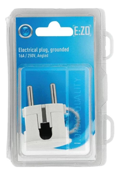 Nordic Quality Plug angled earthed, white i gruppen HJEM, HUS & HAVE / Elektricitet & Belysning / El-installation / Tilbehør hos TP E-commerce Nordic AB (C65759)