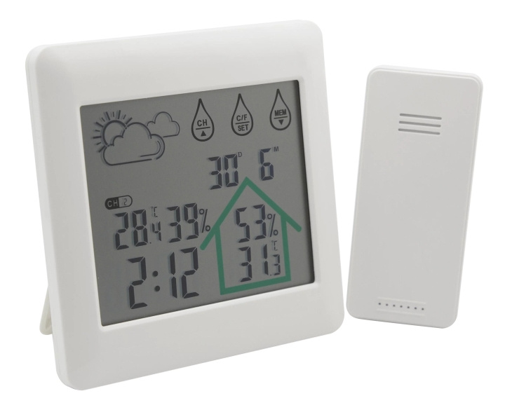 Nordic Quality Wireless weather station w in-outdoor temperature i gruppen HJEM, HUS & HAVE / Ventilator & Klima apparater / Termometre og vejrstationer hos TP E-commerce Nordic AB (C65793)