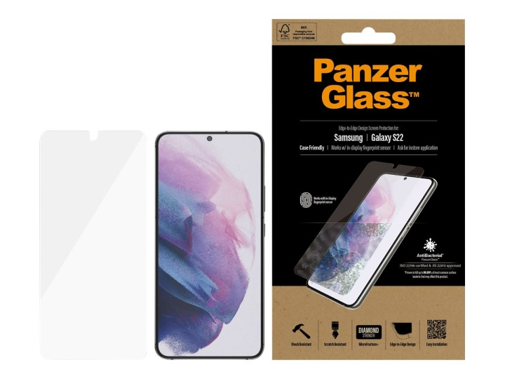 PanzerGlass Skærmbeskytter Transparent Samsung Galaxy S22 i gruppen SMARTPHONES & TABLETS / Mobil Beskyttelse / Samsung hos TP E-commerce Nordic AB (C65887)