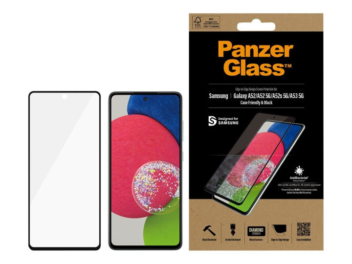 PanzerGlass Skærmbeskytter Sort Transparent Samsung Galaxy A52, A52 5G i gruppen SMARTPHONES & TABLETS / Mobil Beskyttelse / Samsung hos TP E-commerce Nordic AB (C65938)