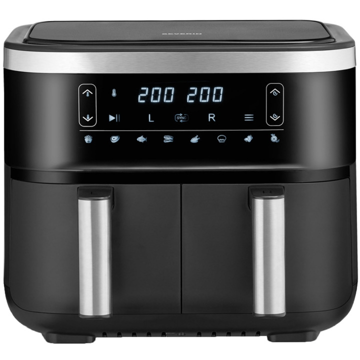 Severin Air Fryer Dubbel 2X4L FR2453 2850w Led display i gruppen HJEM, HUS & HAVE / Husholdningsapparater / Airfryers & Friture hos TP E-commerce Nordic AB (C65988)