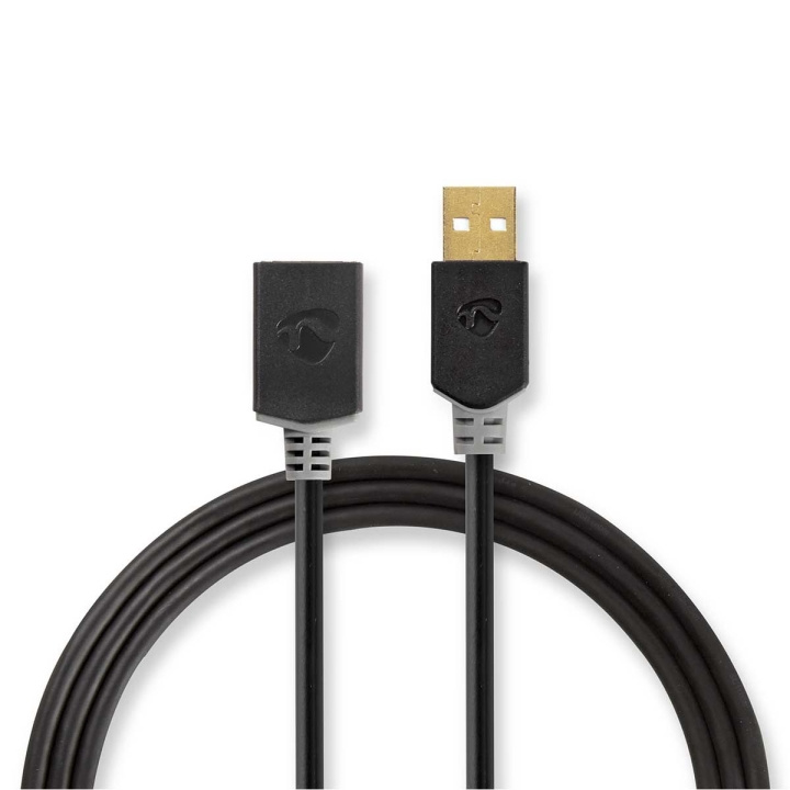 Nedis USB-kabel | USB 2.0 | USB-A Han | USB-A Hun | 480 Mbps | Guldplateret | 3.00 m | Runde | PVC | Antracit | Box i gruppen COMPUTERTILBEHØR / Kabler og adaptere / USB / USB-A / Kabler hos TP E-commerce Nordic AB (C66059)