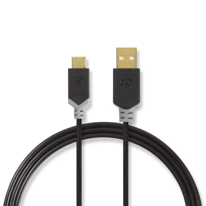 Nedis USB-kabel | USB 2.0 | USB-A Han | USB-C™ Han | 60 W | 480 Mbps | Guldplateret | 2.00 m | Runde | PVC | Antracit | Box i gruppen COMPUTERTILBEHØR / Kabler og adaptere / USB / USB-C hos TP E-commerce Nordic AB (C66065)