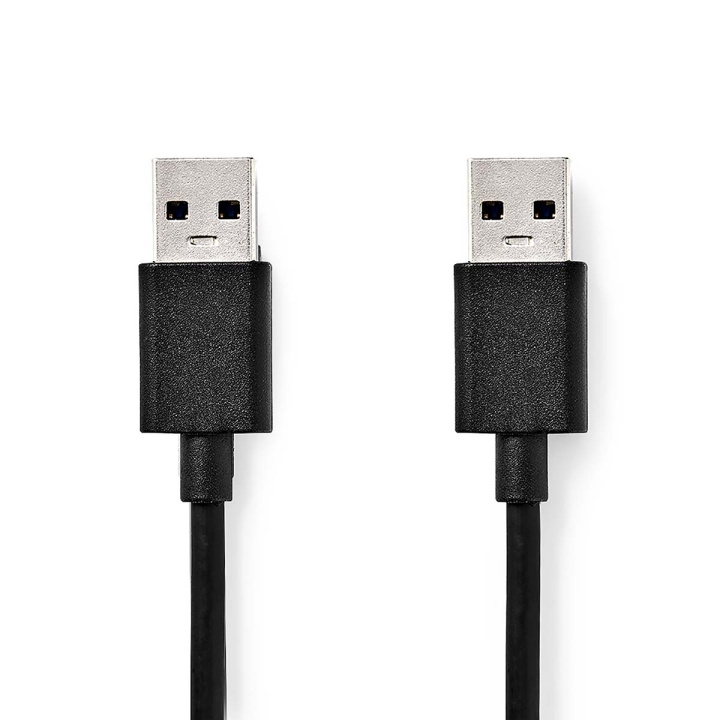 Nedis USB-kabel | USB 3.2 Gen 1 | USB-A Han | USB-A Han | 5 Gbps | Nikkelplateret | 1.00 m | Runde | PVC | Sort | Box i gruppen COMPUTERTILBEHØR / Kabler og adaptere / USB / USB-A / Kabler hos TP E-commerce Nordic AB (C66098)