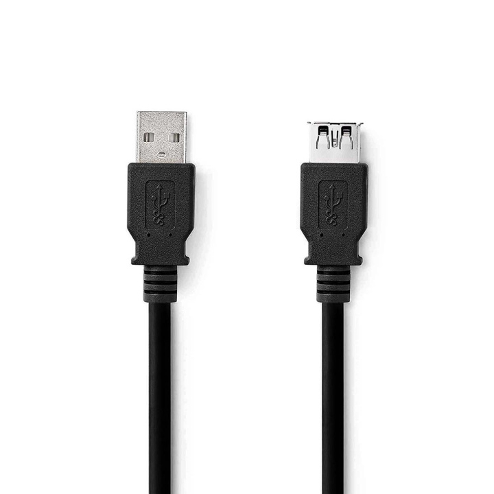 Nedis USB-kabel | USB 3.2 Gen 1 | USB-A Han | USB-A Hun | 5 Gbps | Nikkelplateret | 1.00 m | Runde | PVC | Sort | Label i gruppen COMPUTERTILBEHØR / Kabler og adaptere / USB / USB-A / Kabler hos TP E-commerce Nordic AB (C66140)