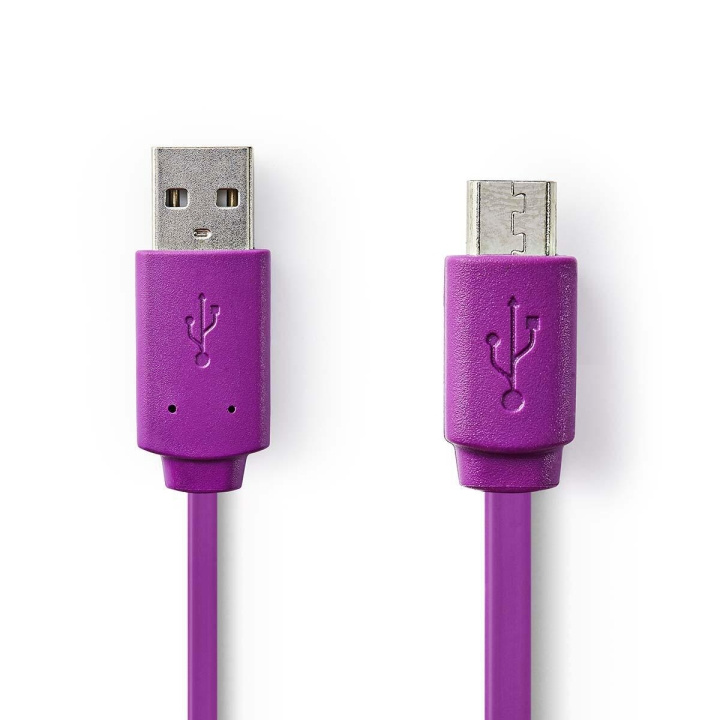 Nedis USB-kabel | USB 2.0 | USB-A Han | USB Micro-B han | 2.5 W | 480 Mbps | Nikkelplateret | 1.00 m | Fladt | PVC | Violet | Plastikpose i gruppen SMARTPHONES & TABLETS / Opladere og kabler / Kabler / Kabler microUSB hos TP E-commerce Nordic AB (C66154)