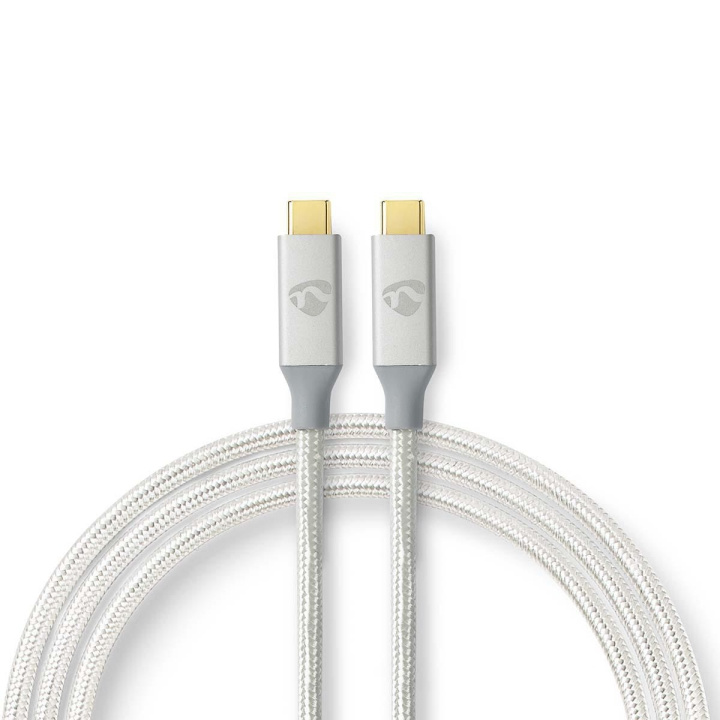 Nedis USB-kabel | USB 3.2 Gen 2x2 | USB-C™ Han | USB-C™ Han | 100 W | 4K@60Hz | 20 Gbps | Guldplateret | 1.00 m | Runde | Flettet / Nylon | Sølv | Cover Window Box i gruppen COMPUTERTILBEHØR / Kabler og adaptere / USB / USB-C hos TP E-commerce Nordic AB (C66174)