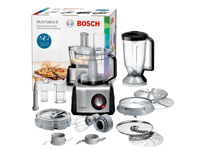 Bosch MultiTalent 8 MC812M865 Køkkenmaskine 3.9liter Børstet rustfrit stål/sort i gruppen HJEM, HUS & HAVE / Husholdningsapparater / Foodprocessor og køkkenassistenter / Foodprocessor hos TP E-commerce Nordic AB (C66446)