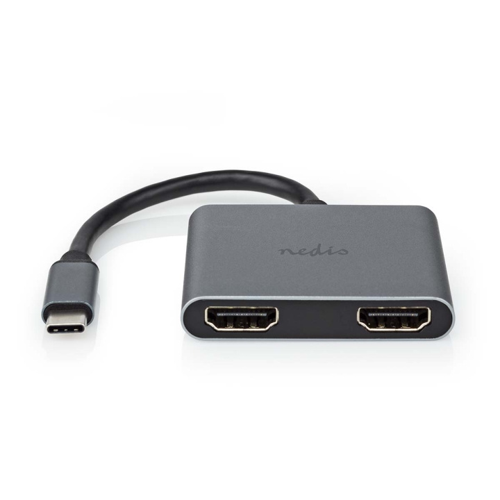 Nedis USB-C™ Adapter | USB 3.2 Gen 1 | USB-C™ Han | 2x HDMI™ | 4K@30Hz | 0.10 m | Runde | Nikkelplateret | PVC | Sort | Box i gruppen SMARTPHONES & TABLETS / Opladere og kabler / Adaptere hos TP E-commerce Nordic AB (C66655)