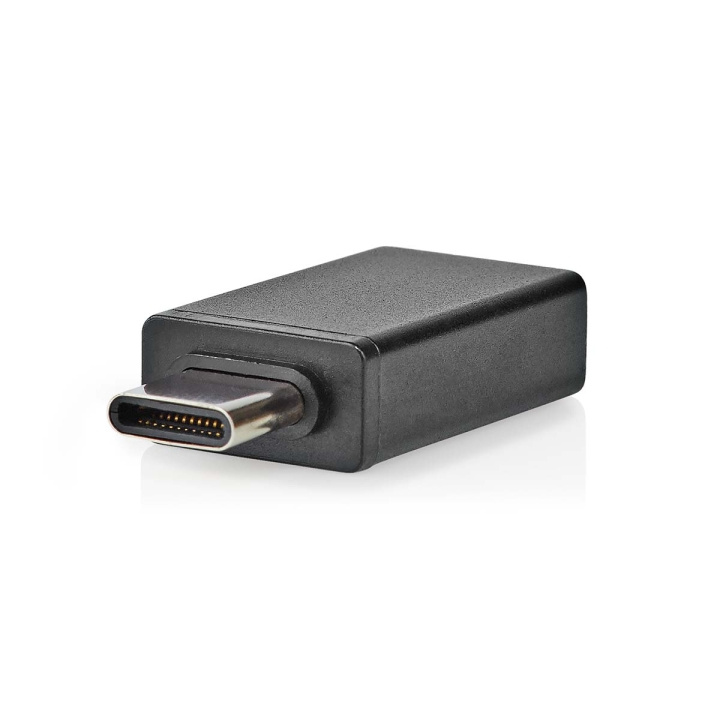 Nedis USB-C™ Adapter | USB 3.2 Gen 1 | USB-C™ Han | USB-A Hun | 5 Gbps | OTG | Runde | Nikkelplateret | Sort | Box i gruppen SMARTPHONES & TABLETS / Opladere og kabler / Adaptere hos TP E-commerce Nordic AB (C66657)