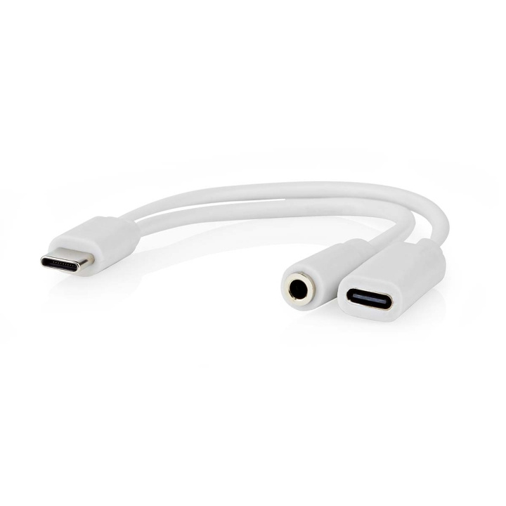 Nedis USB-C™ Adapter | USB 2.0 | USB-C™ Han | USB-C™ Hun / 3.5 mm Hunstik | 0.10 m | Runde | Nikkelplateret | PVC | Hvid | Box i gruppen SMARTPHONES & TABLETS / Opladere og kabler / Adaptere hos TP E-commerce Nordic AB (C66658)