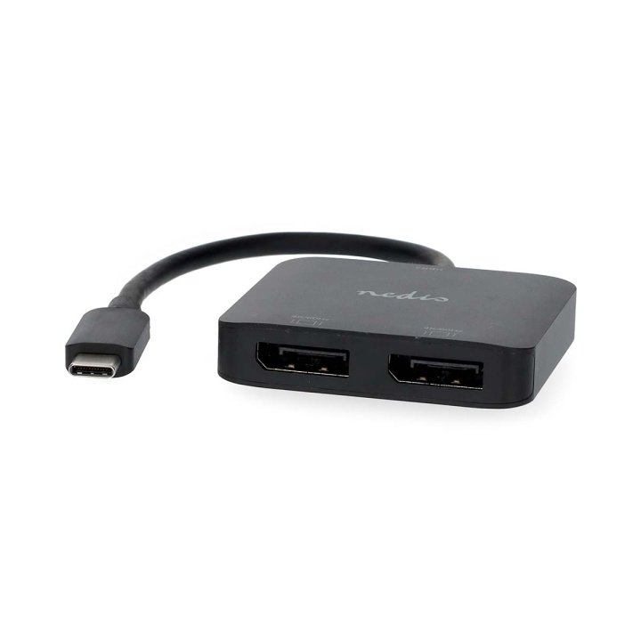 Nedis USB-C™ Adapter | USB 3.2 Gen 1 | USB-C™ Han | 2x Displayport Female | 4K@60Hz | 0.20 m | Runde | Nikkelplateret | PVC | Sort | Box i gruppen SMARTPHONES & TABLETS / Opladere og kabler / Adaptere hos TP E-commerce Nordic AB (C66686)