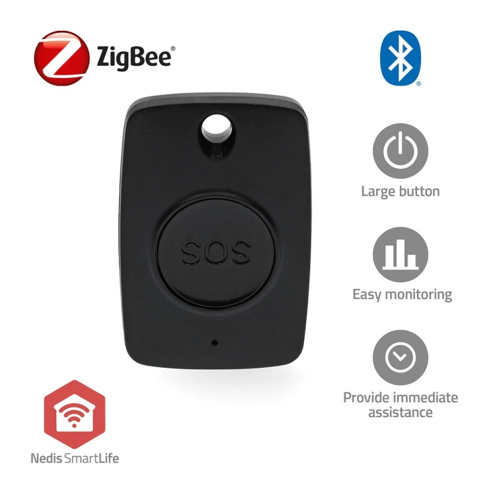 Nedis Smart Panikknap | Zigbee 3.0 | Energi fra batteritype: CR2450 | Sort i gruppen SPORT, FRITID & HOBBY / Sjove gadgets / Smarte løsninger hos TP E-commerce Nordic AB (C66709)