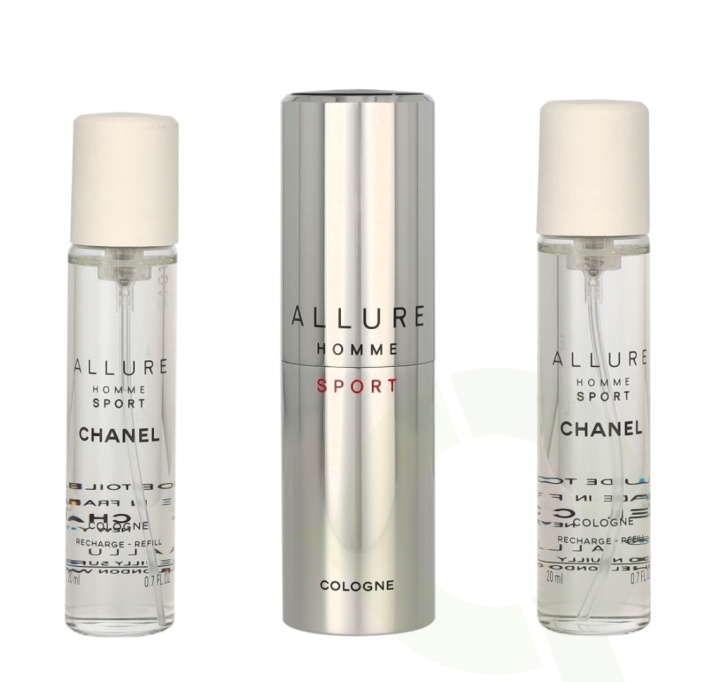 Chanel Allure Homme Sport Giftset 60 ml Edt Twist and Spray 3 x 20ml, Cologne Travel Spray and 2x Refills i gruppen SKØNHED & HELSE / Duft & Parfume / Parfume / Parfume til ham hos TP E-commerce Nordic AB (C66748)