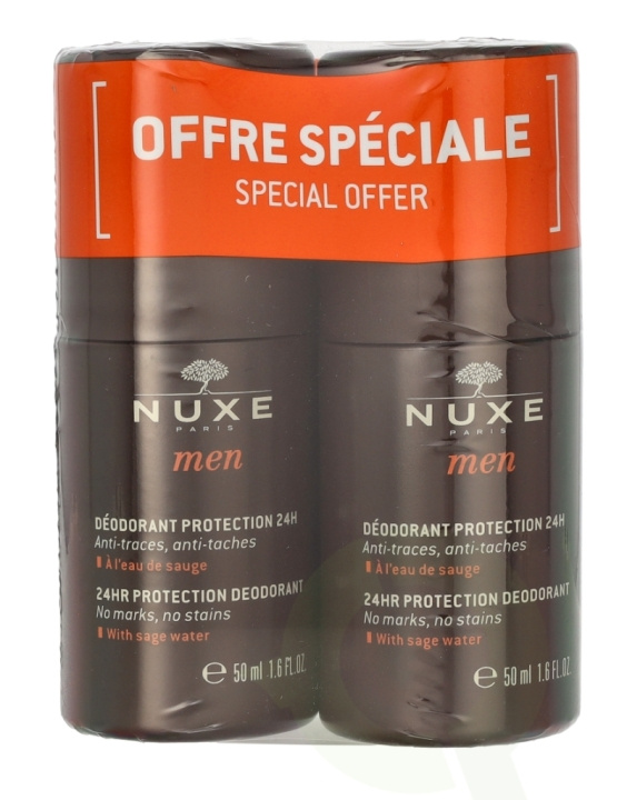 Nuxe Men 24HR Protection Deo Roll-On Duo Set 100 ml 2x50ml i gruppen SKØNHED & HELSE / Duft & Parfume / Deodorant / Deo for ham hos TP E-commerce Nordic AB (C66927)