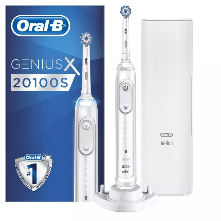 Oral B Eltandsbørste Genius X 20100S Hvid i gruppen SKØNHED & HELSE / Oral pleje / Elektriske tandbørster hos TP E-commerce Nordic AB (C66948)