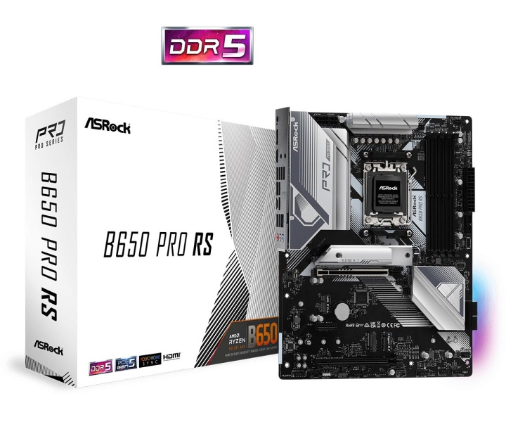 ASRock B650 Pro RS ATX AM5 AMD B650 i gruppen COMPUTERTILBEHØR / Computerkomponenter / Bundkort hos TP E-commerce Nordic AB (C66957)