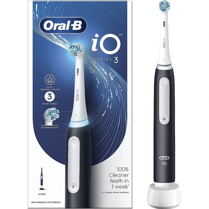 Oral B iO Series 3 Matt Black i gruppen SKØNHED & HELSE / Oral pleje / Elektriske tandbørster hos TP E-commerce Nordic AB (C66966)