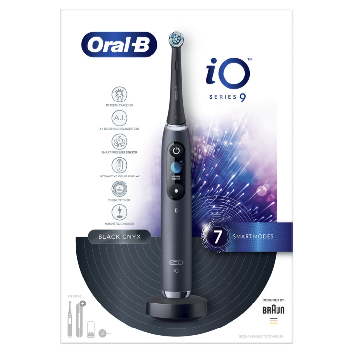 Oral B iO Series 9 Sort elektrisk tandbørste i gruppen SKØNHED & HELSE / Oral pleje / Elektriske tandbørster hos TP E-commerce Nordic AB (C66967)