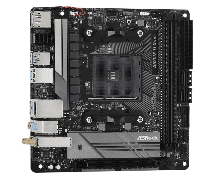 ASRock A520M-ITX/ac Mini ITX AM4 AMD A520 i gruppen COMPUTERTILBEHØR / Computerkomponenter / Bundkort hos TP E-commerce Nordic AB (C66999)