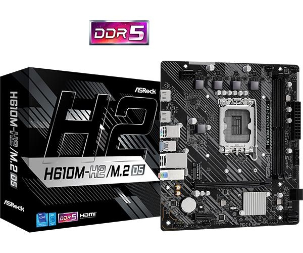 ASRock H610M-H2/M.2 D5 1700 mATX DDR5 i gruppen COMPUTERTILBEHØR / Computerkomponenter / Bundkort hos TP E-commerce Nordic AB (C67009)