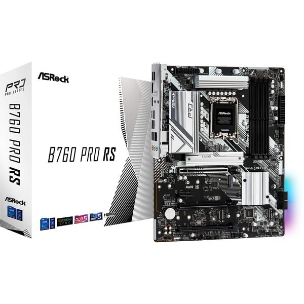 ASRock B760 PRO RS ATX LGA1700 Intel B760 i gruppen COMPUTERTILBEHØR / Computerkomponenter / Bundkort hos TP E-commerce Nordic AB (C67071)